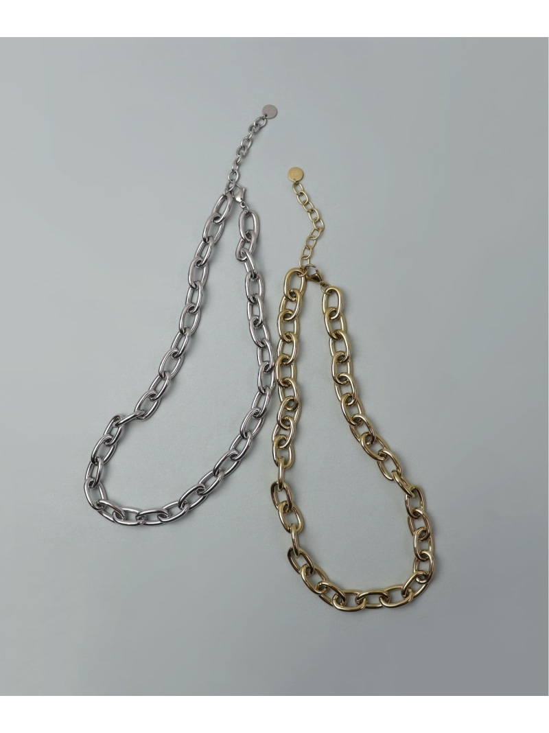 ieLS 「ieLS」ステンレス ボリュームチェーンネックレス クークロワッサン アクセサリー・腕時計 ネックレス ゴールド シルバー【送料無料】