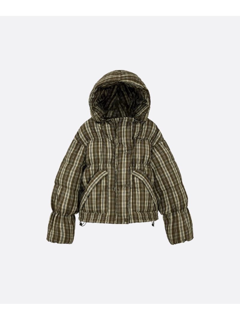 U:UME Classic Check Pattern Duck Down Coat ユーム ジャケット・アウター ダウンジャケット・ダウンベスト ブラック ベージュ【先行予約】*【送料無料】｜ Fashion Men