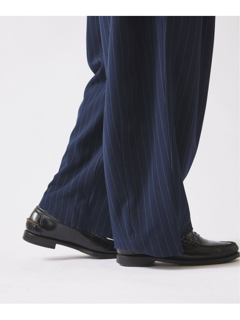 JOURNAL STANDARD relume ダブルプリーツ ヒールカット スラックス ジャーナル スタンダード レリューム パンツ スラックス・ドレスパンツ ネイビー ブラック【送料無料】