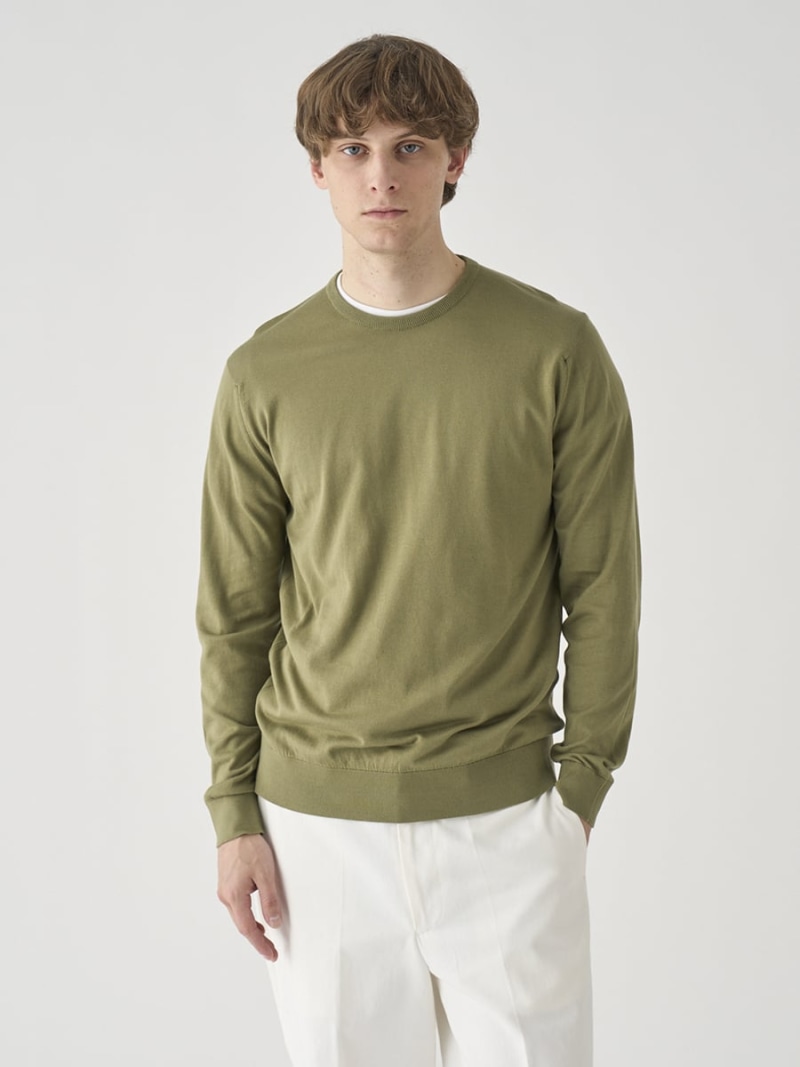 【SALE／20%OFF】JOHN SMEDLEY 労働者の一団のど頚長袖コットンニットプルオーバー ｜ DAVID ｜ 30G MODERN FIT ジョンスメドレー トップス 編み物【RBA_E】【貨物輸送無料】