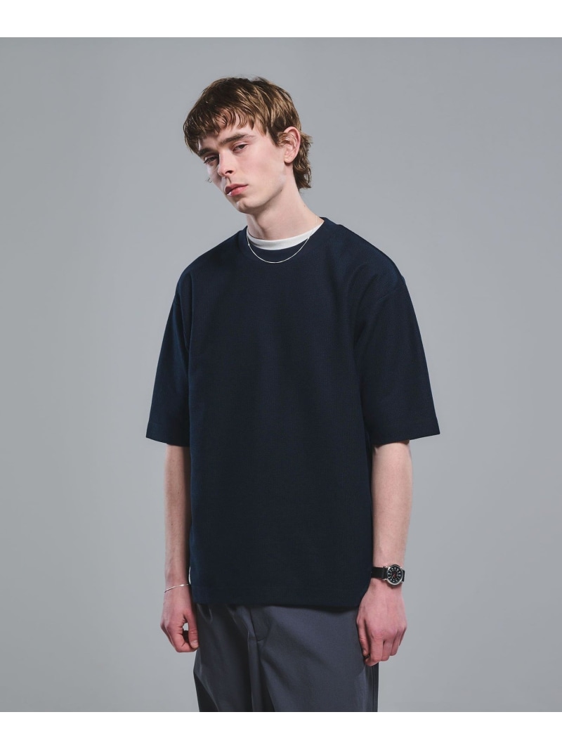 UNITED ARROWS green label relaxing GIZA ハニカム クルーネック 半袖 Tシャツ ユナイテッドアローズ グリーンレーベルリラクシング トップス カットソー・Tシャツ グレー ホワイト ネイビー【送料無料】