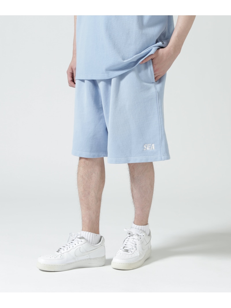 B'2nd WIND AND SEA(ウィンダンシー)SULFUR DYEING LOGO HALF PANTS ビーセカンド パンツ その他のパンツ ブルー ブラック【送料無料】