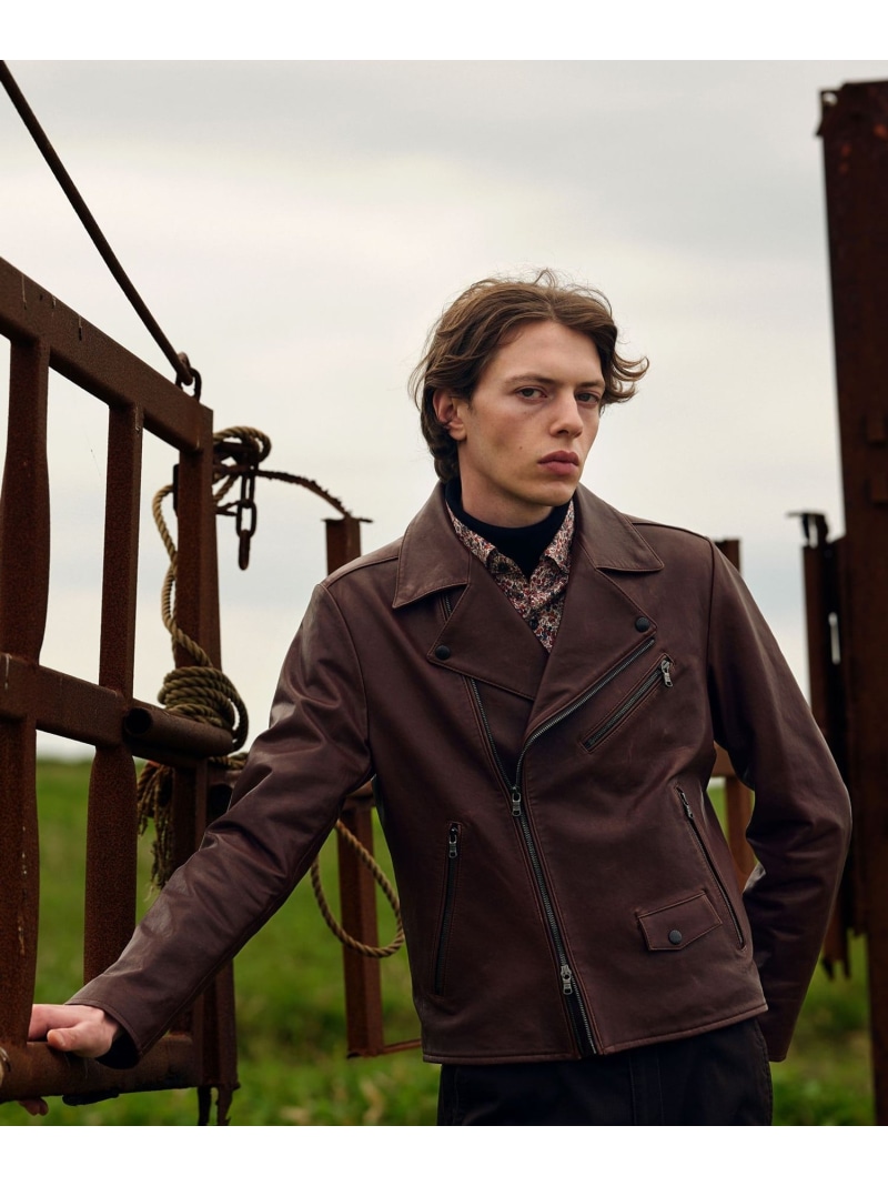 【SALE/30%OFF】JOSEPH ABBOUD 【長く育てたいサスティナブルなレザー】ラムレザー ブルゾン ジョセフアブード ジャケット・アウター ライダースジャケット ブラック ブラウン【RBA_E】【送料無料】| Fashion Men