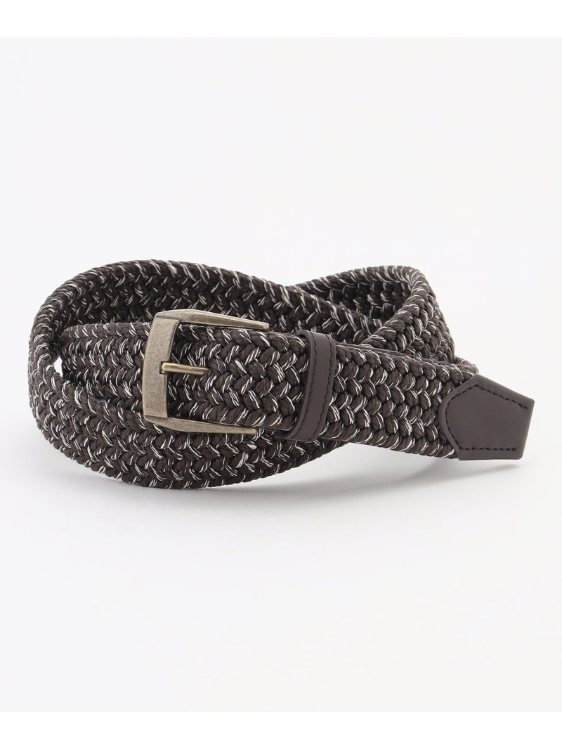 JOSEPH ABBOUD 【イタリア素材・ストレッチ・日本製】コットンメランジストレッチ ベルト ジョセフアブード ファッション雑貨 ベルト ネイビー【送料無料】