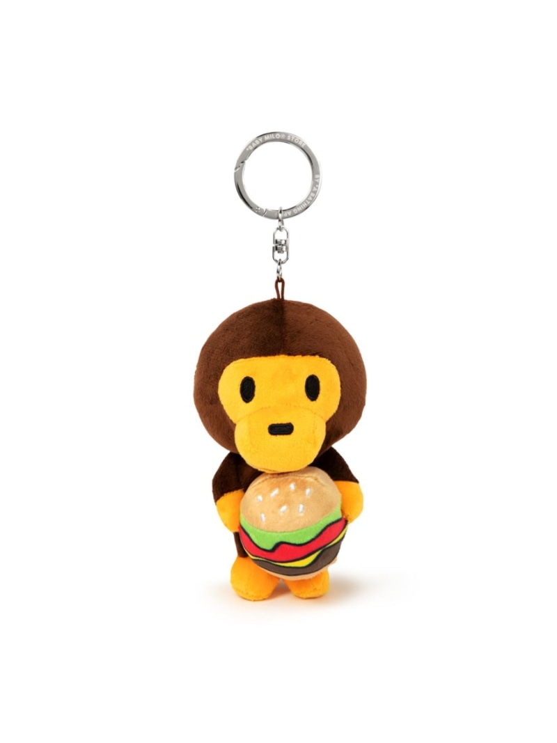 A BATHING APE BABY MILO HAMBURGER PLUSH DOLL KEYCHAIN 12CM ア ベイシング エイプ ファッション雑貨 チャーム・キーチェーン ブラウン【送料無料】