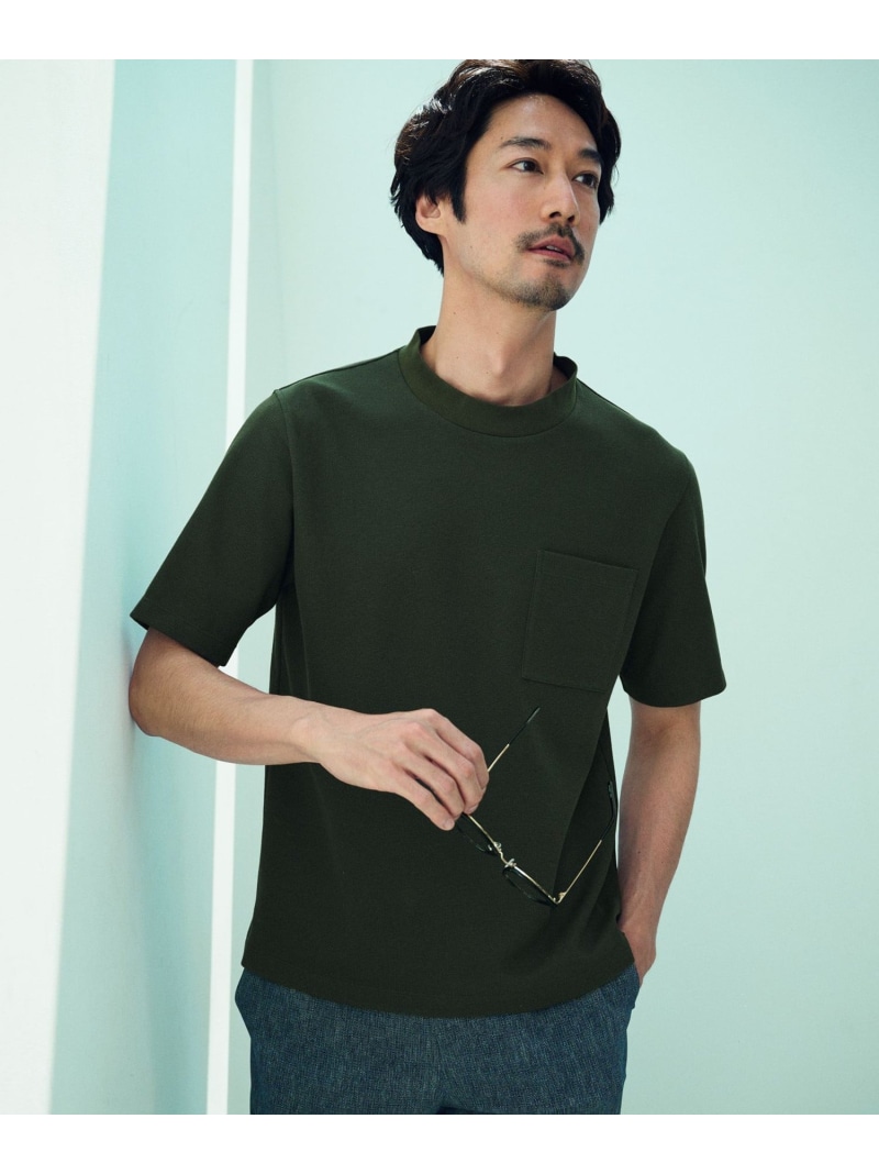 JOSEPH ABBOUD 【衣服内温度調節機能/接触冷感/JAPANファブリック】コンフォーマーミラノリブ モックネック Tシャツ ジョセフアブード トップス カットソー・Tシャツ ホワイト カーキグリーン ブラック【送料無料】