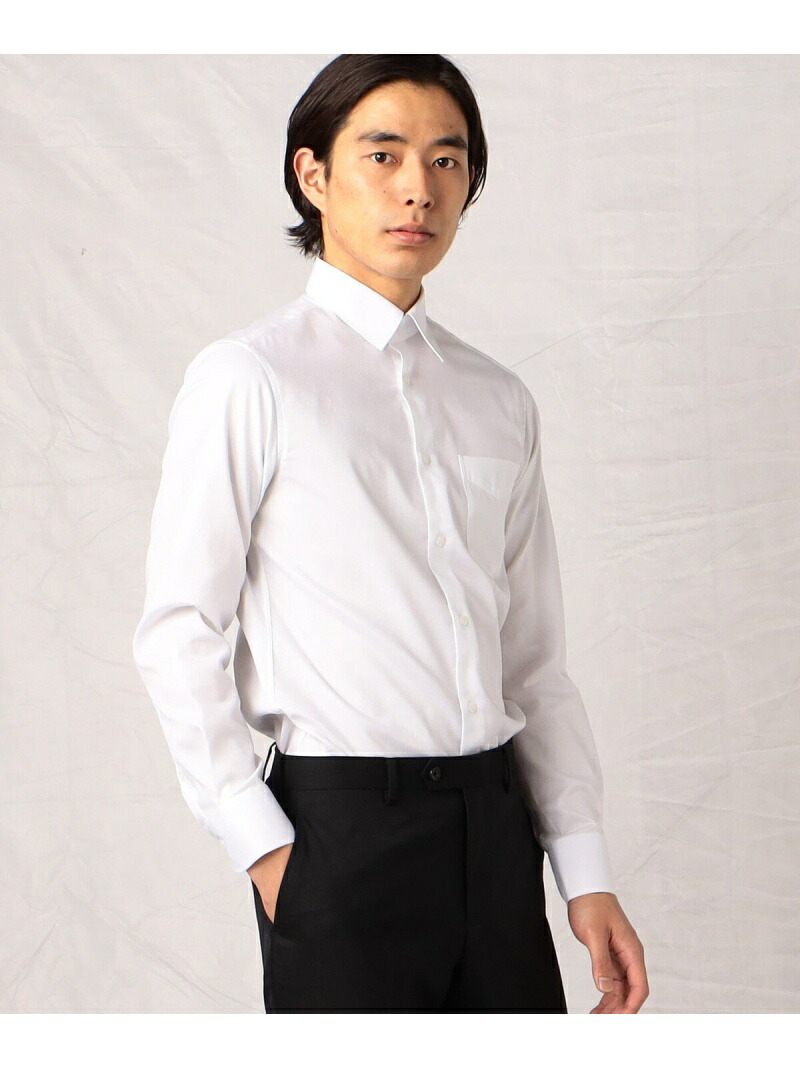 【SALE／50%OFF】COMME CA MEN 【COMME CA MEN】ドビークロス レギュラーカラードレスシャツ コムサメン トップス シャツ・ブラウス ネイビー ホワイト【RBA_E】【送料無料】 5,940円