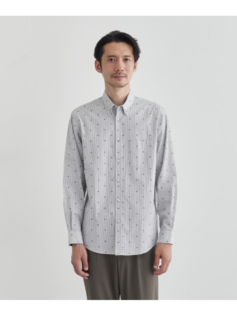 【SALE／30%OFF】TAKEO KIKUCHI ハットモチーフ ジャカード ストライプ シャツ タケオキクチ トップス シャツ・ブラウス オレンジ グレー ブルー レッド【RBA_E】【送料無料】