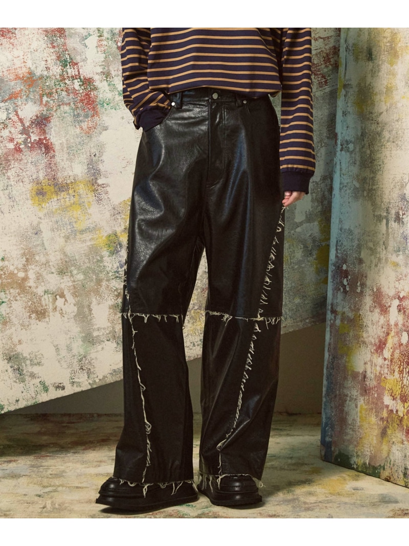 MAISON SPECIAL Artificial Leather Wide Pants メゾンスペシャル パンツ その他のパンツ ブラック【送料無料】｜ Fashion Men