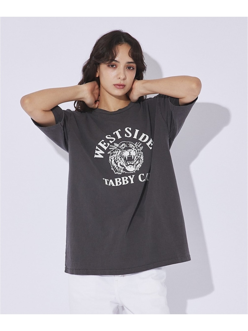 ABAHOUSE LASTWORD 【MIXTA/ミクスタ 】CREW NECK TABBY CAT Tシャツ アバハウス トップス カットソー・Tシャツ ブラック グレー ホワイト【送料無料】