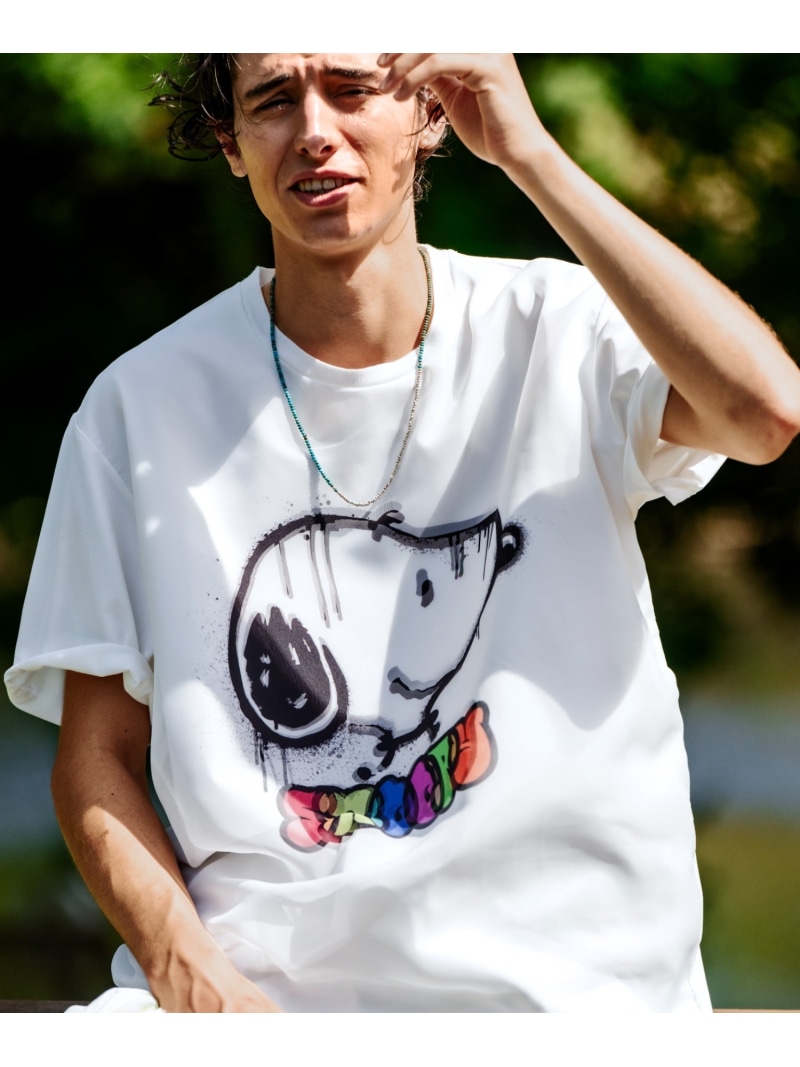 B\u00272nd TRIPPY ART / SNOOPY DRIP TEE ビーセカンド トップス カットソー・プルオーバー 白いこと【貨物輸送無料】