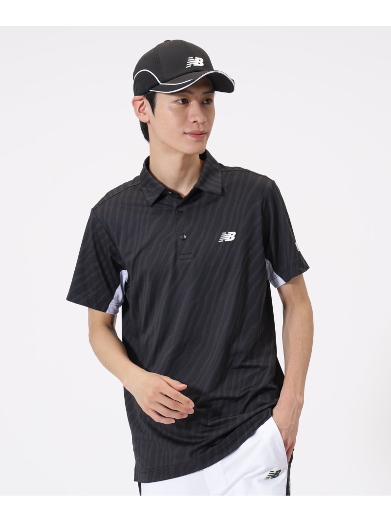 New Balance Golf トーナルゼブラ柄 半袖 色合いプルオーバー (MENS) ニュー平衡にするゴルフ トップス プルオーバー・トップ 黒いこと 薄墨色【貨物輸送無料】