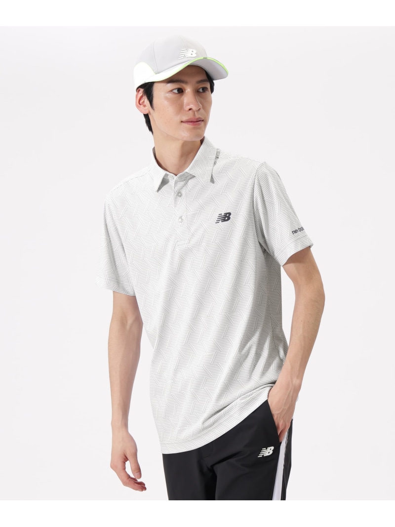 New Balance Golf ジオメトリック柄 半袖 カラーシャツ (MENS) ニューバランスゴルフ トップス シャツ・ブラウス グレー ブラック【送料無料】