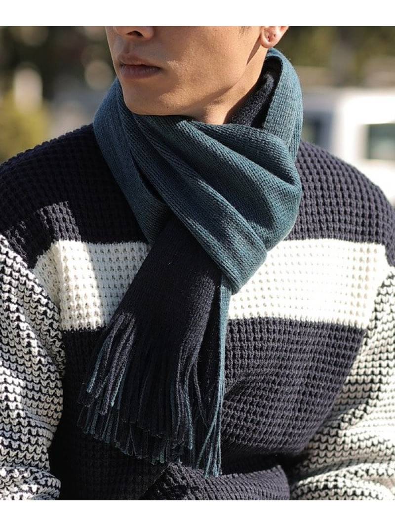 Union Station ファッショングッズ ビギ メンズ ラッセルリバーシブルマフラー