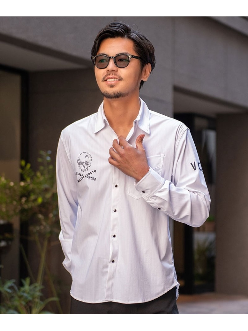 VIOLA VIOLA 衿ワイヤーラインストーンスカル長袖プルオーバー シルバーバレット トップス プルオーバー・トップ 白いこと【貨物輸送無料】