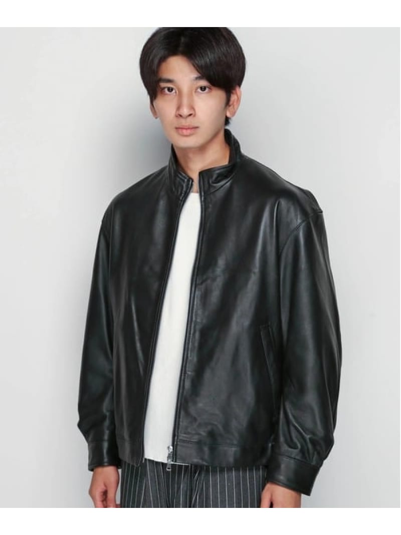 COLLABORATION 【SKOOKUM×JACKROSE】 LAMB LEATHER BLOUSON 2025(MENS) ジャックローズ ジャケット・アウター その他のジャケット・アウター ブラック【送料無料】