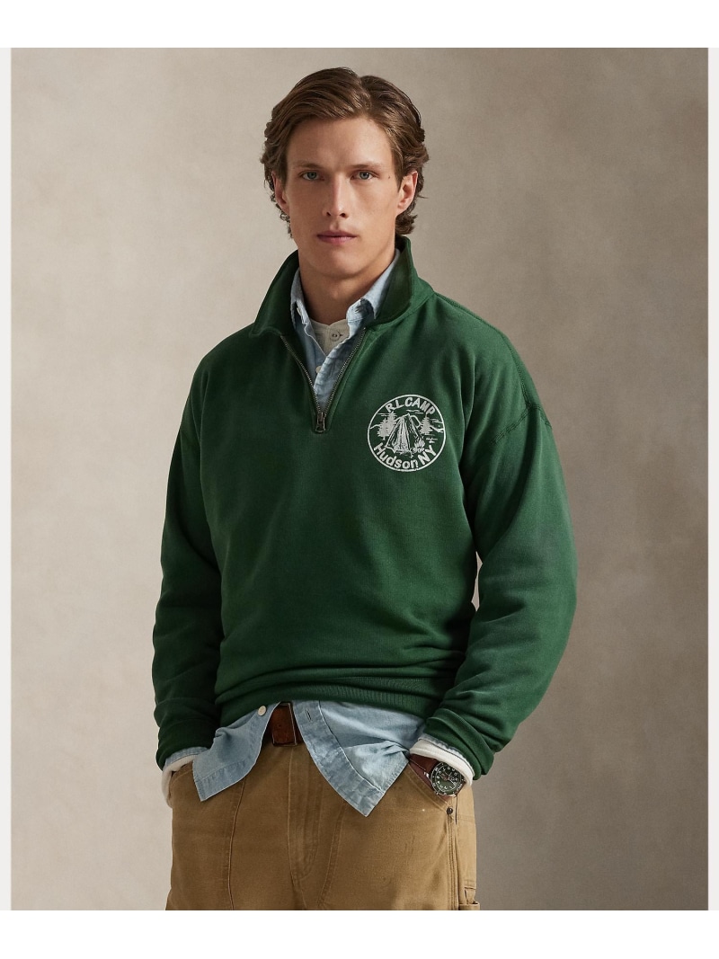 POLO RALPH LAUREN ヴィンテージ フィット カラード グラフィック スウェットシャツ ラルフローレン トップス スウェット・トレーナー グリーン【送料無料】| Fashion Men