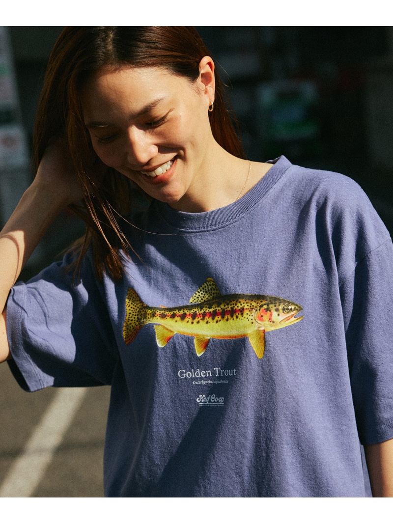HUF HUF CO-OP GOLDEN TROUT TEE / HUF ティーシャツ ハフ トップス カットソー・ティーシャツ パープル 白いこと【貨物輸送無料】 トップス-メンズファッション-Tシャツ・カットソー