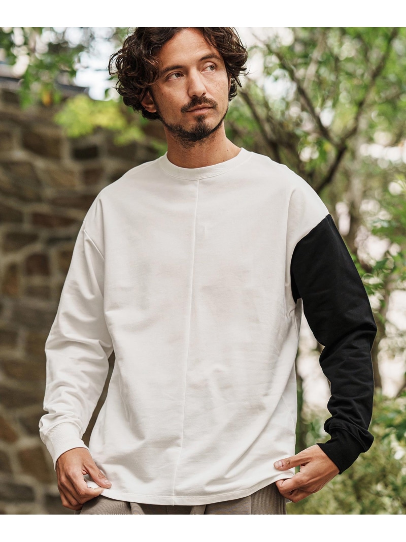CAMBIO msw1622- MINI URAKE One Arm Long Sleeve Pullover ミニ裏毛スウェット カンビオ トップス スウェット・トレーナー ブラック ホワイト【送料無料】