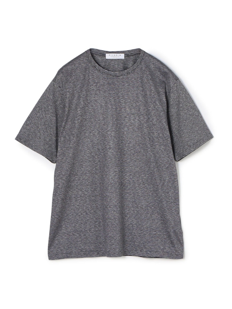 【SALE／30%OFF】TOMORROWLAND MEN シルクコットン ボーダー ハーフスリーブ カットソー BOTTO GIUSEPPE トゥモローランド トップス カットソー・Tシャツ ブラック【RBA_E】【送料無料】