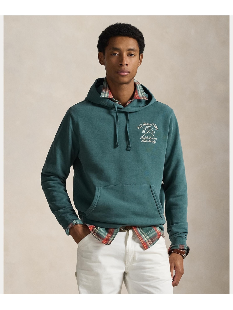 POLO RALPH LAUREN 繰り返しうしろ側 フリース グラフィック フーディ ラルフローレン トップス パーカー・フーディー 緑であること【貨物輸送無料】
