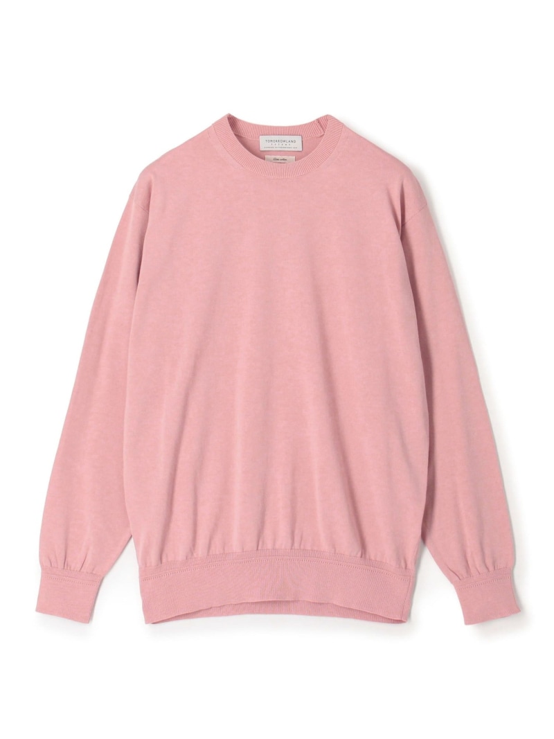 TOMORROWLAND MEN TOMORROWLAND tricot ギザコットン クルーネックプルオーバーニット トゥモローランド トップス ニット グレー ブラック グリーン ピンク ネイビー【送料無料】