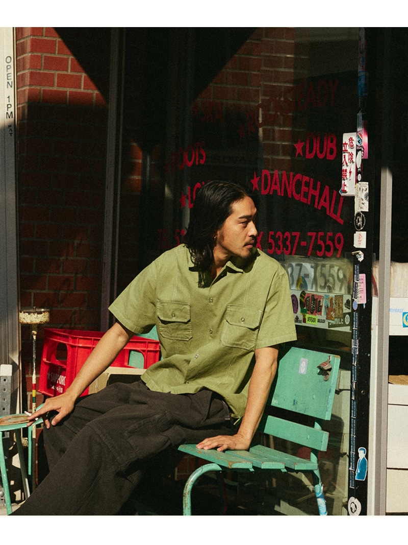 HUF HUF CO-OP CONTRAST DYED SHIRT / HUF シャツ ハフ トップス シャツ・ブラウス ブラック【送料無料】