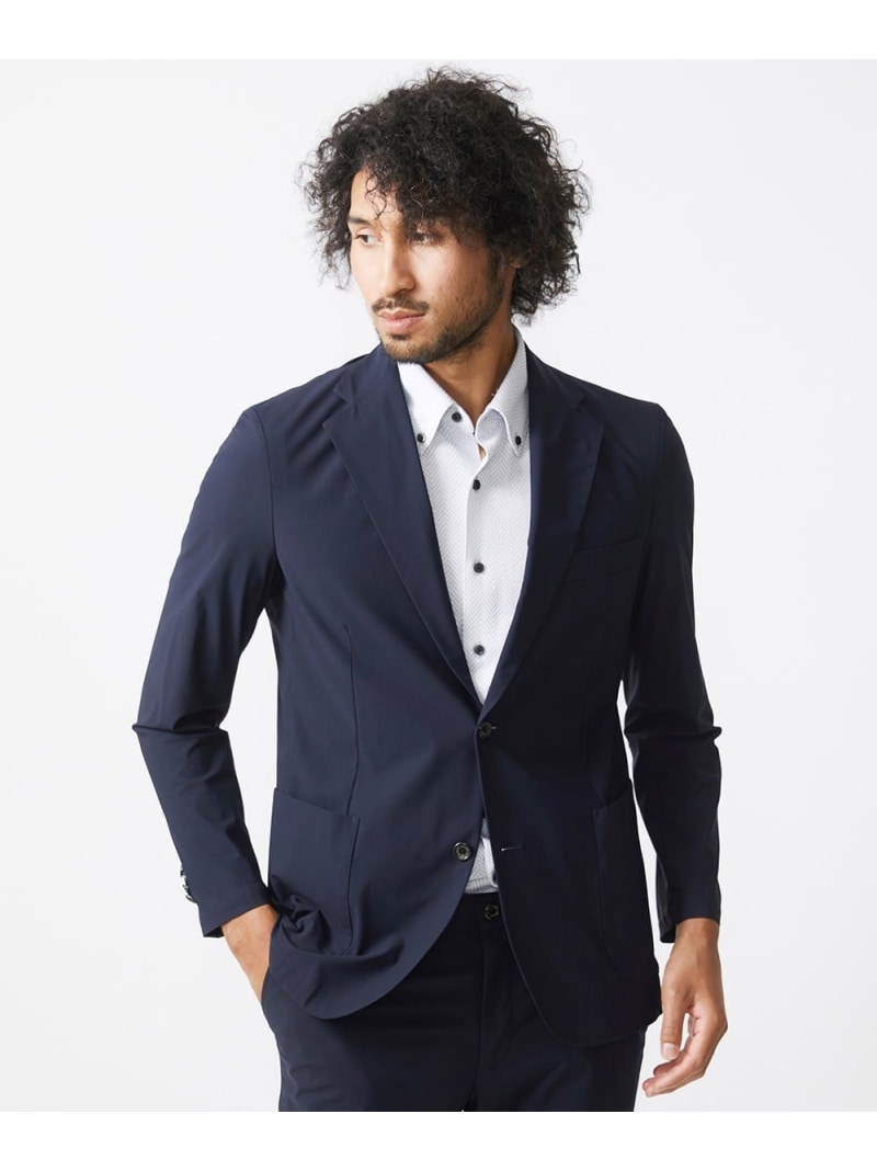 【SALE／40%OFF】MICHEL KLEIN HOMME 【セットアップ】ストレッチテーラードジャケット ミッシェルクランオム ジャケット・アウター テーラードジャケット・ブレザー ネイビー ブラック【RBA_E】【送料無料】 26,400円