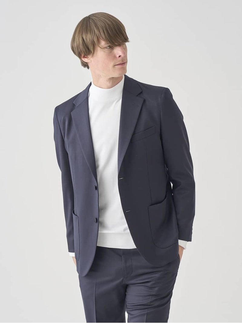JOHN SMEDLEY Super100'sウールサージトラディショナルジャケット｜FJ251 ジョンスメドレー ジャケット・アウター その他のジャケット・アウター ネイビー【送料無料】