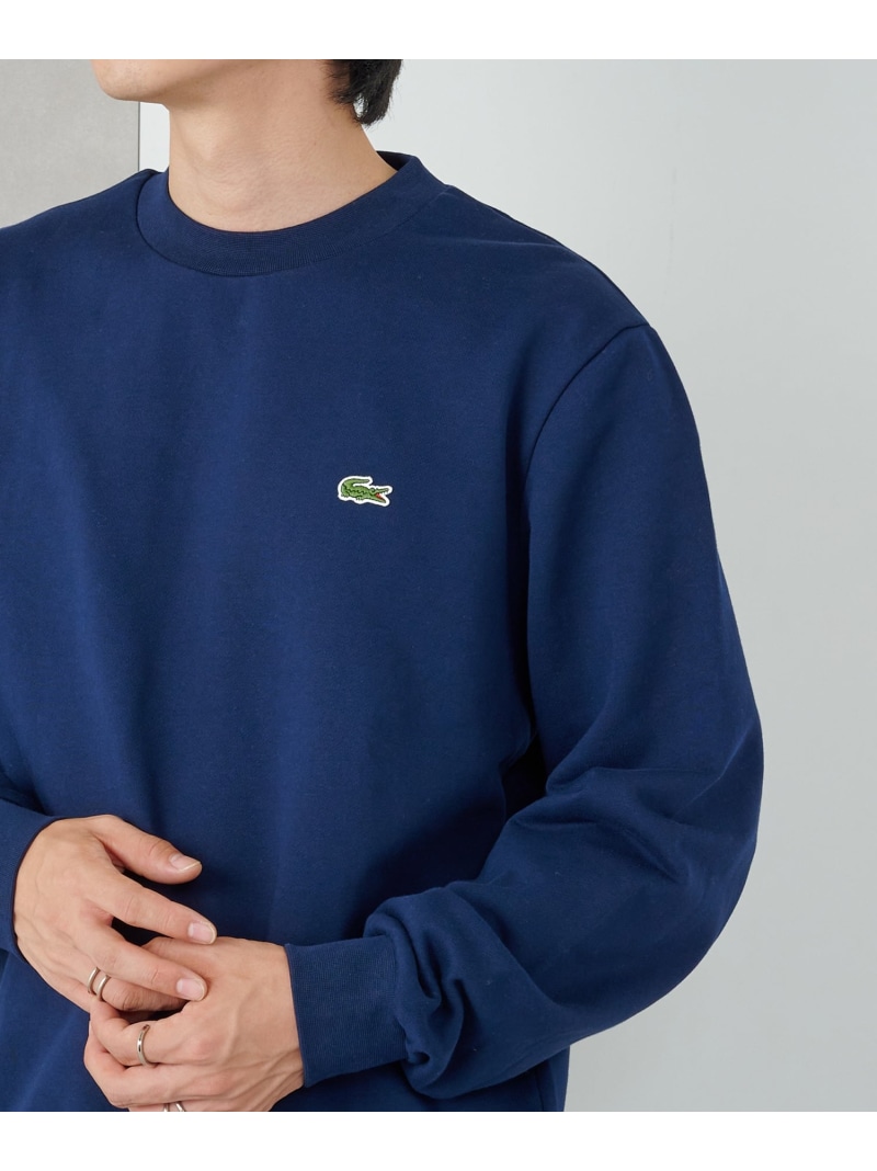 【SALE／4%OFF】LACOSTE LACOSTE/ラウンドネックリブプルオーバースウェット SH9801 ラコステ テープ早見表 トップス スウェット・トレーナー ベージュ 米国海軍 黒いこと【RBA_E】【貨物輸送無料】