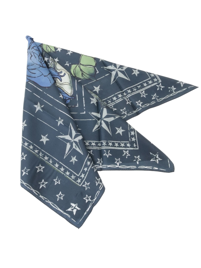 CONVERSE TOKYO SNAKE & ROSE SILK SCARF コンバーストウキョウ ファッション雑貨 スカーフ・バンダナ ネイビー ホワイト【送料無料】｜ Fashion Men