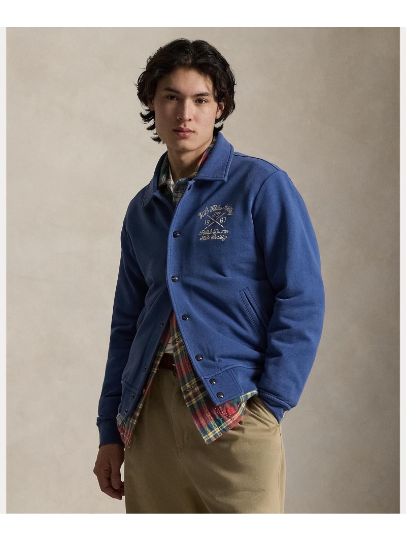 POLO RALPH LAUREN エンブロイダリー ループバック フリース ジャケット ラルフローレン ジャケット・アウター その他のジャケット・アウター ネイビー【送料無料】