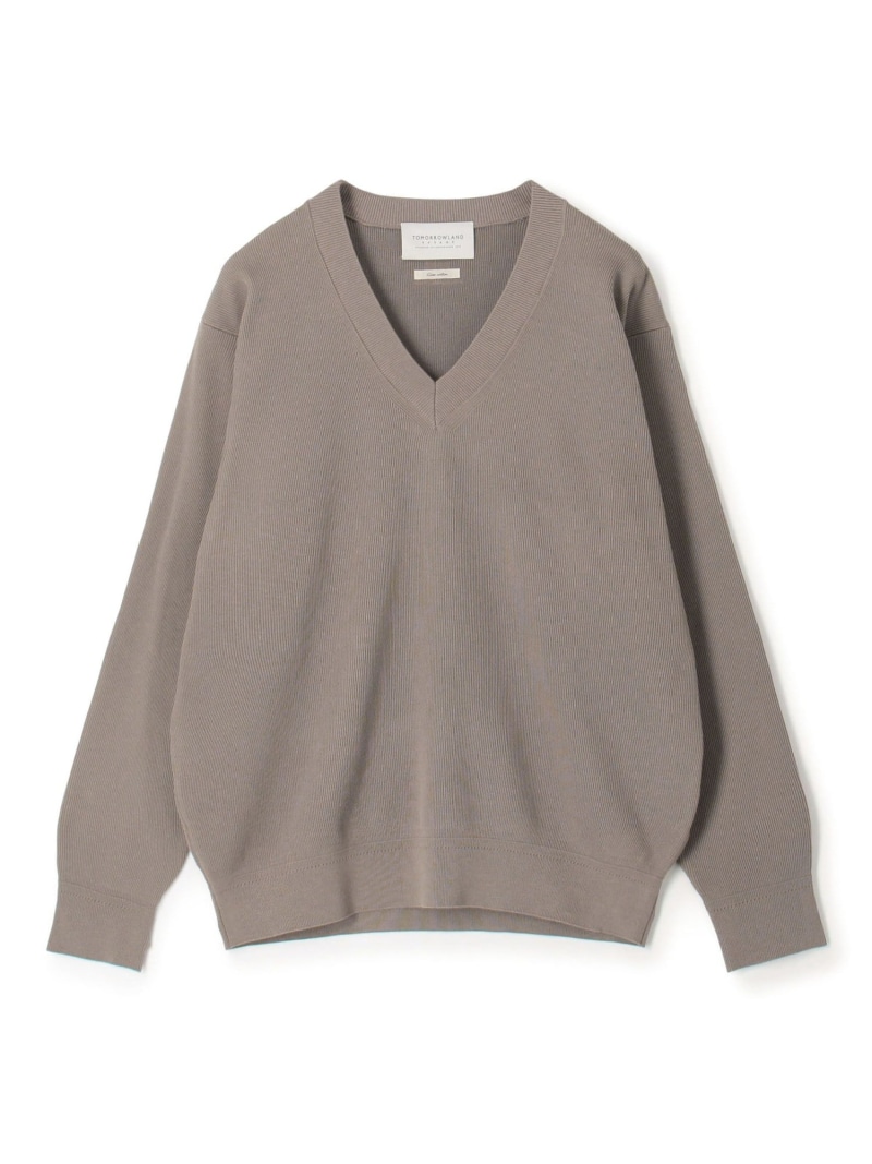 TOMORROWLAND MEN TOMORROWLAND tricot ギザコットンポリエステルプレーティング  Vのど首編み物 トゥモローランド トップス 編み物 黒いこと 薄墨色【貨物輸送無料】 トップス-メンズファッション