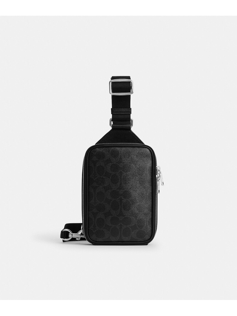 【SALE／40%OFF】COACH OUTLET 【堅苦しさ】花の冠 パック・シグネチャー 帆布 コーチ職 逃げ道 御徒面子 ボディバッグ・ウエストポーチ 黒いこと【RBA_E】【貨物輸送無料】