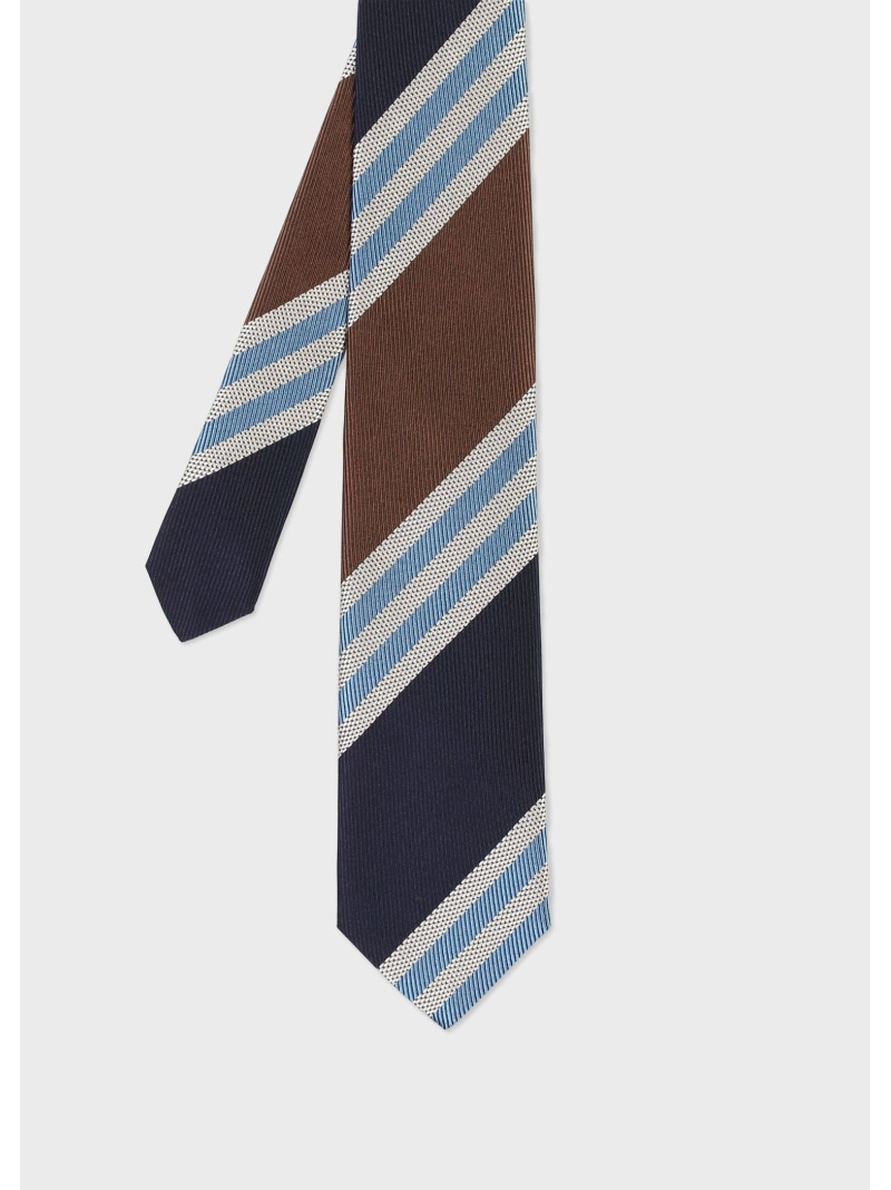 Paul Smith テクスチャーパネルストライプ タイ ポール・スミス スーツ・フォーマル ネクタイ・蝶ネクタイ ネイビー ピンク【送料無料】