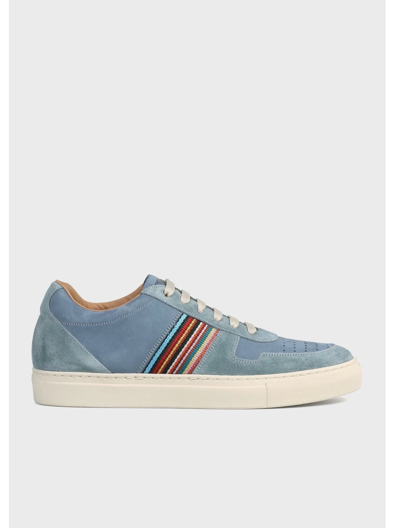 Paul Smith \"Signature Stripe\"" なめし革 スニーカー 極点・スミス シューズ・靴 余分の物のシューズ・靴 緑であること 青み【貨物輸送無料】"