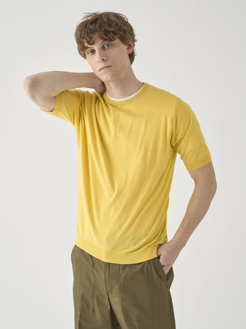【SALE／20%OFF】JOHN SMEDLEY 半袖綿織物編み物プルオーバー ｜ KIELL ｜ 30G MODERN FIT ジョンスメドレー トップス 編み物【RBA_E】【貨物輸送無料】