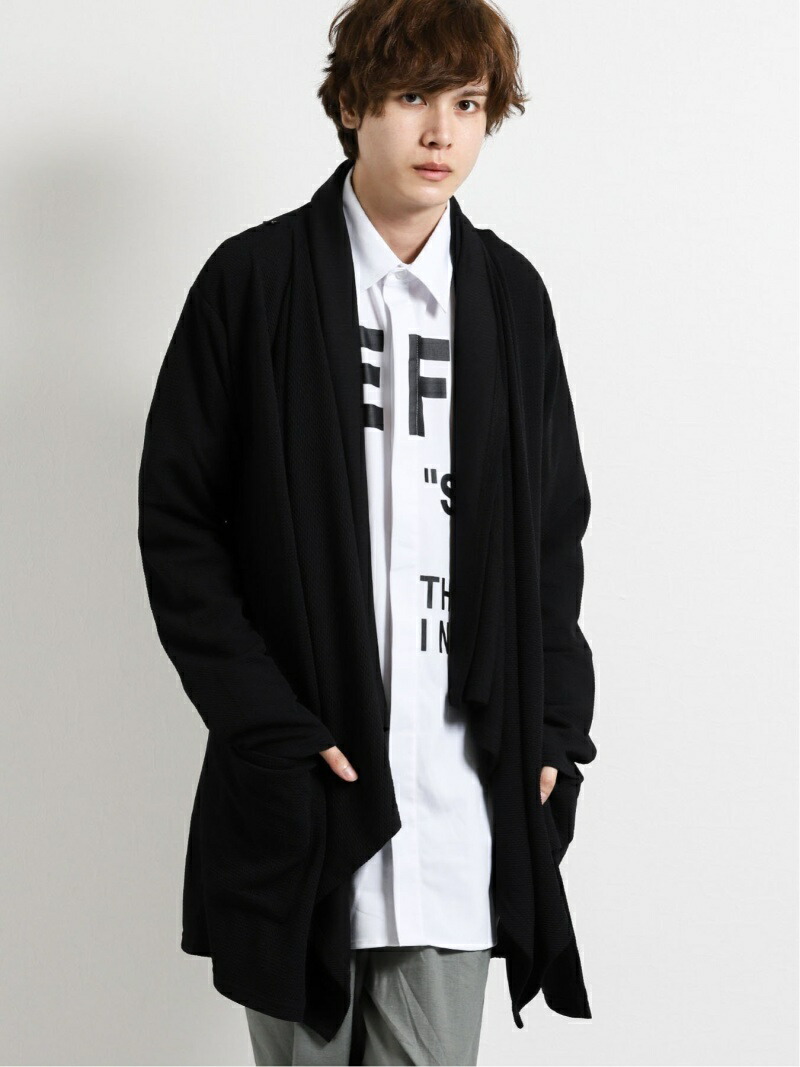 メーカー包装済 Semanticdesign ストレッチ ドレープ長袖カーディガン タカキュー ニット カーディガン ブラック 送料無料 流行に Intranet Protec Cnt Br