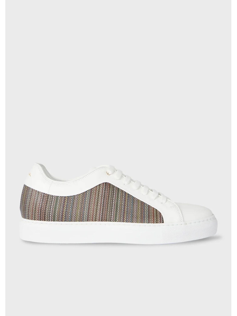 Paul Smith シグネチャーストライプパネル なめし革 スニーカー 極点・スミス シューズ・靴 余分の物のシューズ・靴【貨物輸送無料】
