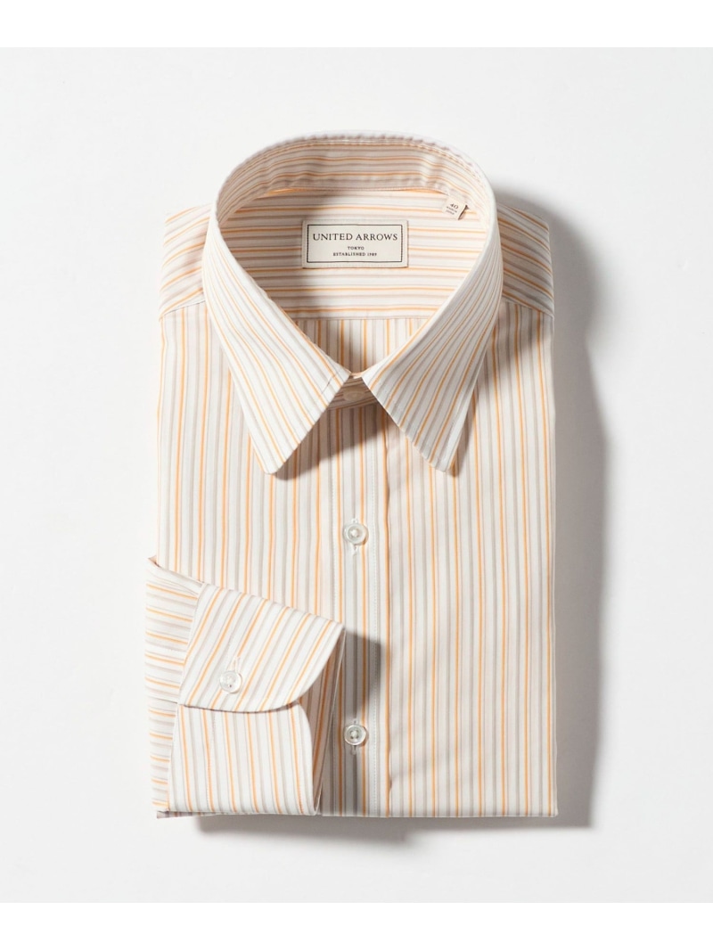 UNITED ARROWS ALBINI オルタネートストライプ ラウンド レギュラーカラーシャツ ユナイテッドアローズ トップス シャツ・ブラウス オレンジ【送料無料】