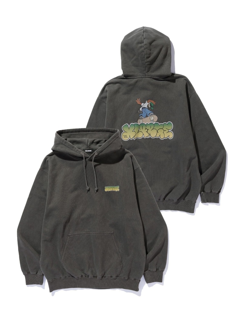 XLARGE PIGMENT SKATE KID HOODED SWEATSHIRT エクストララージ トップス パーカー・フーディー ブラウン ブラック ネイビー【送料無料】