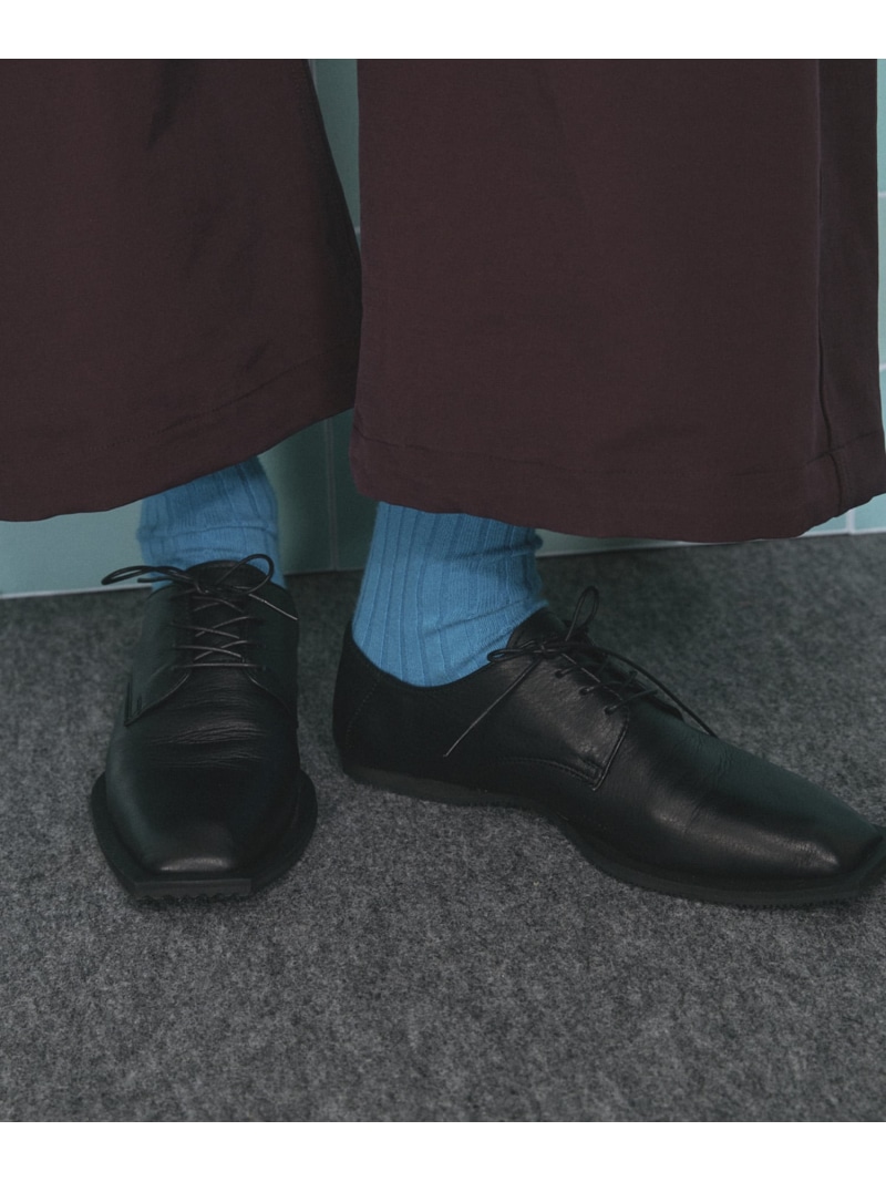 MAISON SPECIAL Square Toe With Open Lacing Flat メゾンスペシャル シューズ・靴 スリッポン ブラウン ブラック【送料無料】