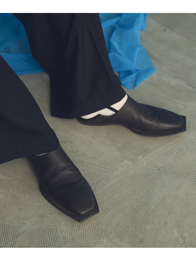 MAISON SPECIAL Plain Toe With Open Lacing Flat Slip-ons メゾンスペシャル シューズ・靴 スリッポン ブラック ブラウン【送料無料】
