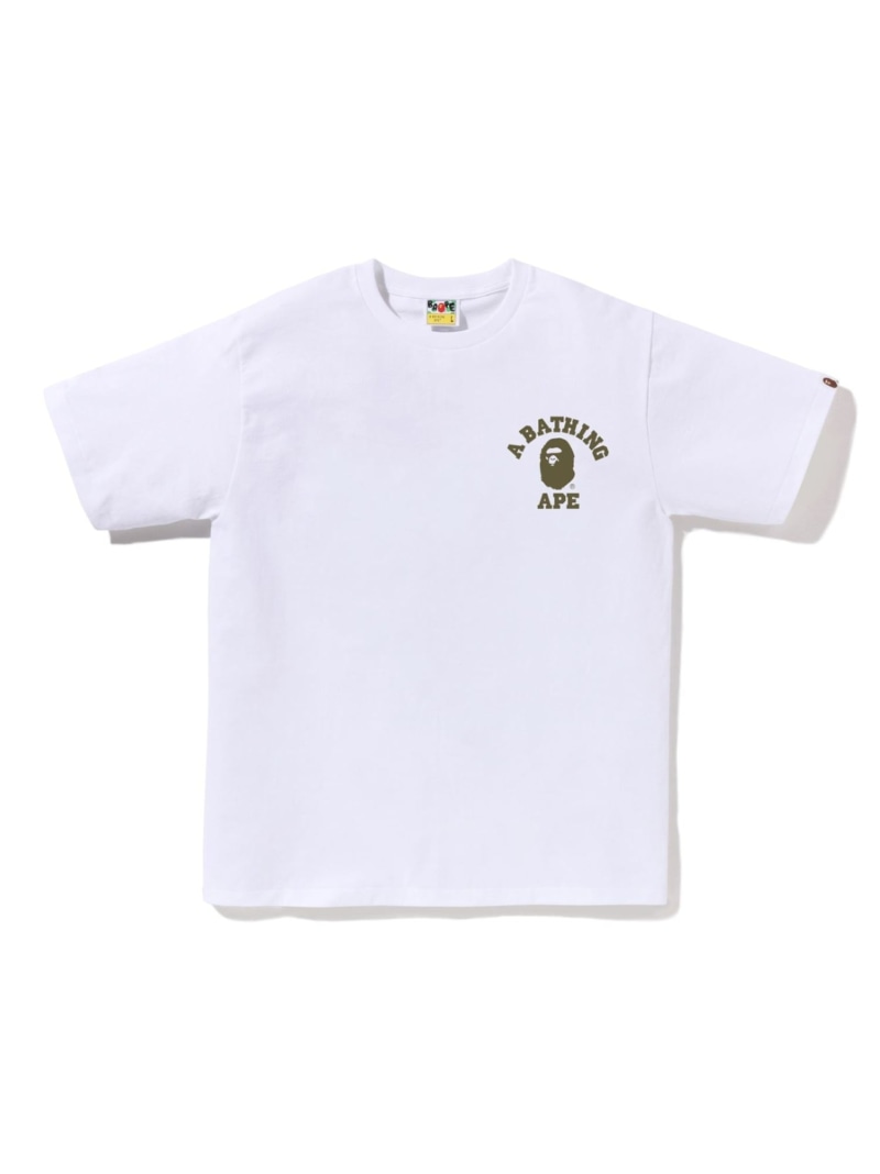 A BATHING APE (M)1ST CAMO COLLEGE ATS TEE M ア ベイシング エイプ トップス カットソー・Tシャツ ホワイト【送料無料】
