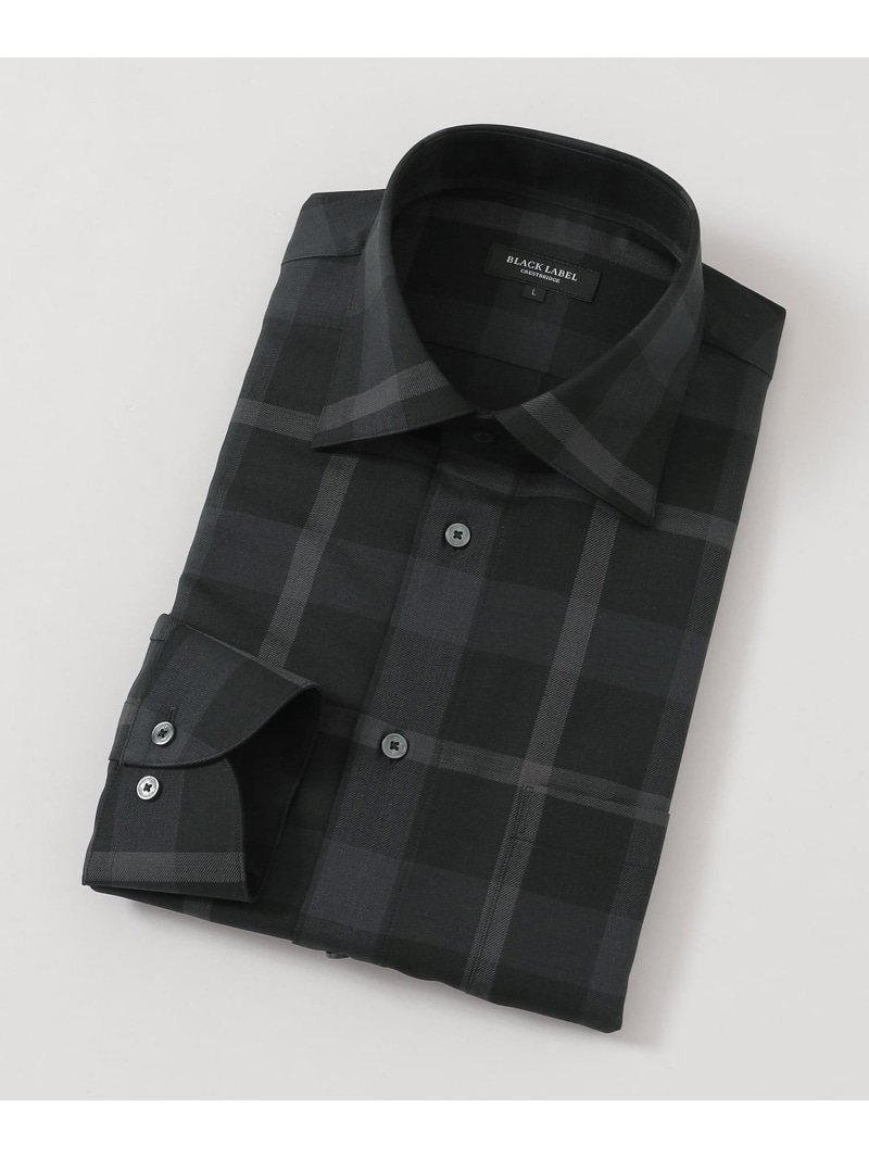 【SALE／21%OFF】BLACK LABEL CRESTBRIDGE ウォッシャブルウールクレストブリッジチェックセミワイドカラーシャツ ブルーレーベル / ブラックレーベル・クレストブリッジ トップス シャツ・ブラウス グリーン ブラック【RBA_E】【送料無料】｜ Fashion Men