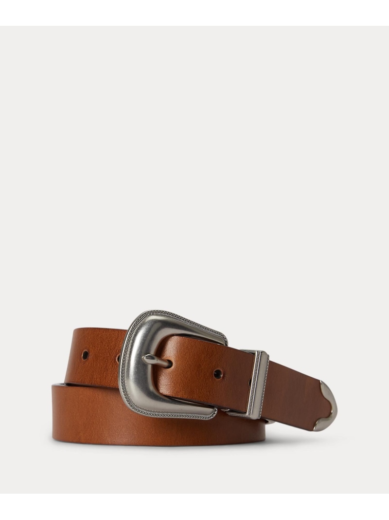 POLO RALPH LAUREN なめし革 ウエスタン 胴締め ラルフローレン 流行り物雑貨 胴締め 赤銅色【貨物輸送無料】