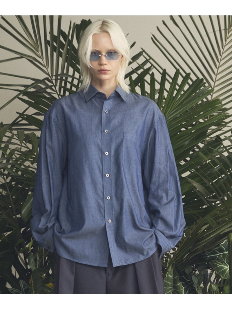 【SALE／20%OFF】MAISON SPECIAL 2.25oz Super Light Prime-Over Sheer Denim Shirts メゾンスペシャル トップス シャツ・ブラウス ネイビー【RBA_E】【送料無料】｜ Fashion Men
