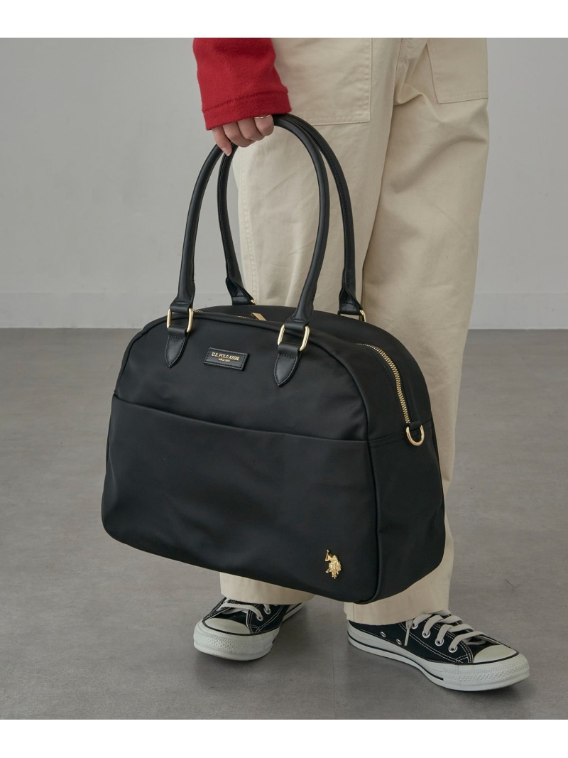 【SALE/32%OFF】U.S. POLO ASSN. U.S. POLO ASSN./【別注】ショルダー付き 2wayナイロンボストンバッグ セットアップセブン バッグ ボストンバッグ ブラウン ブラック【RBA_E】【送料無料】