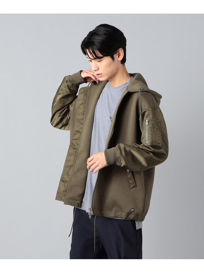 【SALE／46%OFF】β MEN 【撥水】フーディー MA-1 コムサメン ジャケット・アウター ブルゾン・ジャンパー カーキグリーン ネイビー ブラック【RBA_E】【送料無料】｜ Fashion Men