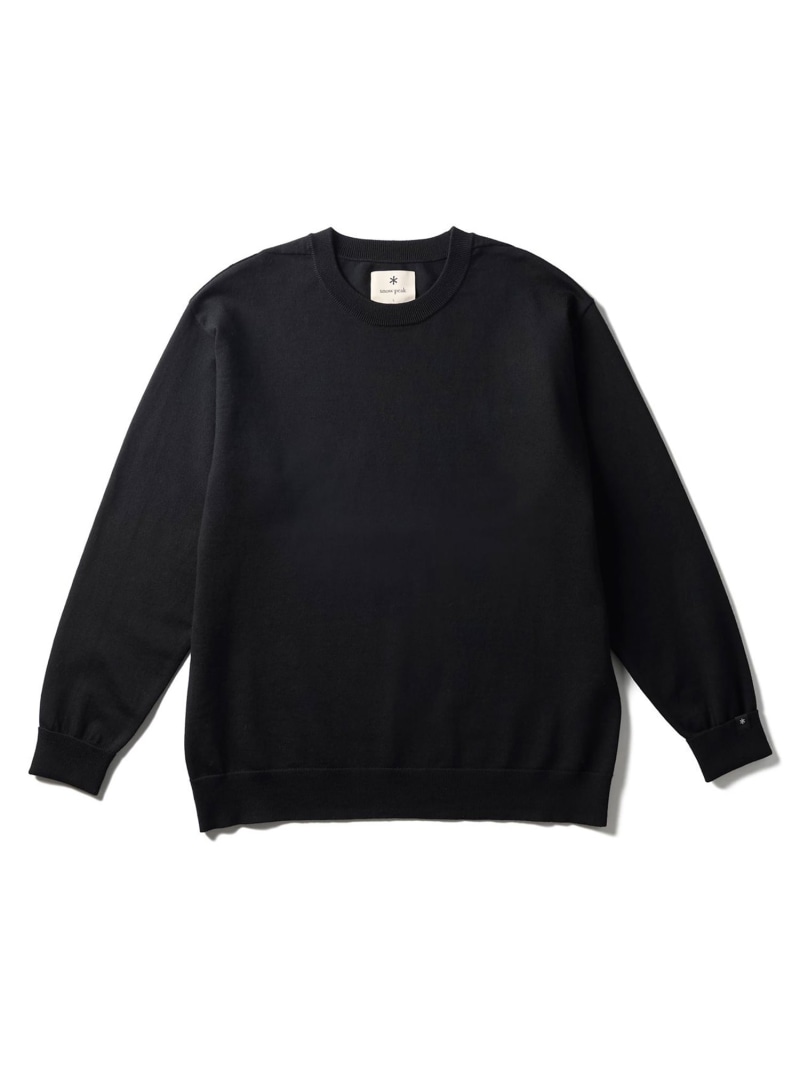 Snow Peak snow peak スノーピーク ウォッシャブルウールクルーネックニット サンデー山岳 アウトドア表現スタイル 運動競技・アウトドア設備 余分の物の運動競技・アウトドア設備 黒いこと【貨物輸送無料】